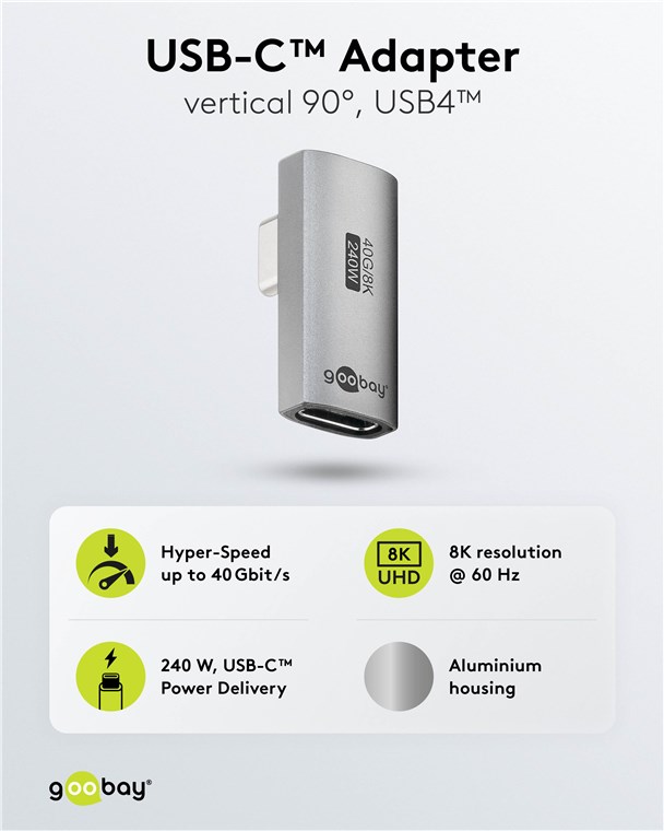 USB-Adapter Goobay USB4 Type-C f/m 90° Winkel