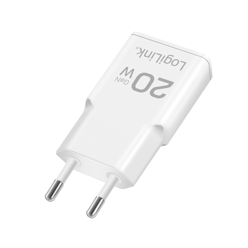 USB-Netzteil LogiLink 1xUSB-C 20W PD GaN weiß