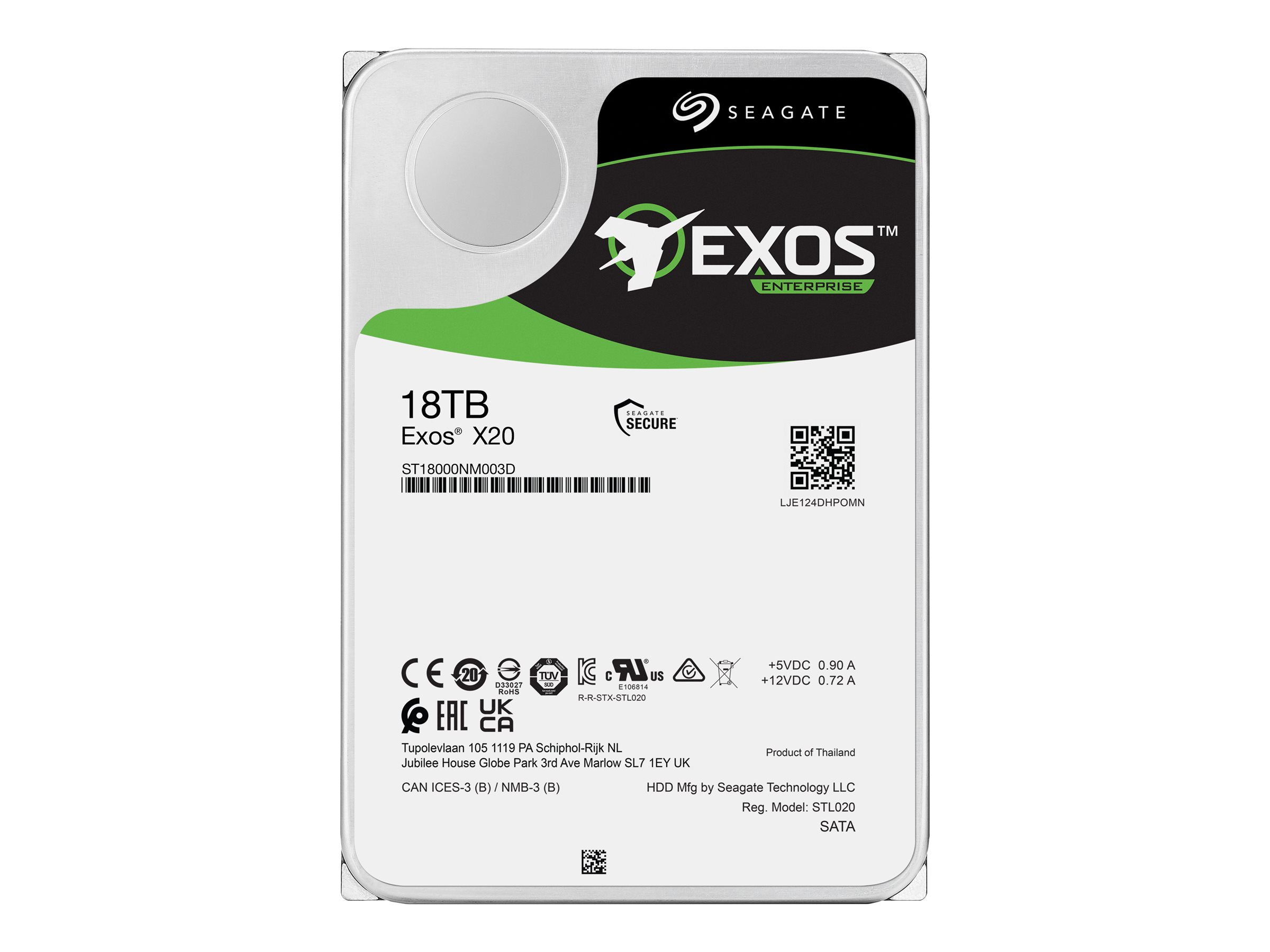 Festplatte Seagate Exos X20 Enterprise 3,5-Zoll SATA 18TB Festplatte Seagate Exos X20 Enterprise 3,5-Zoll SATA 18TB
