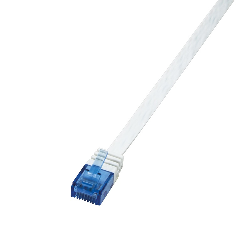 Patchkabel LogiLink Cat6 U/UTP 3,0m flach weiß