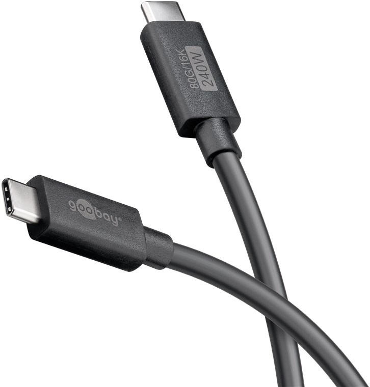 USB-Kabel Goobay USB4 Type-C m/m 1,2m 240W 80GBit/s USB-Kabel Goobay USB4 Type-C m/m 1,2m 240W 80GBit/s